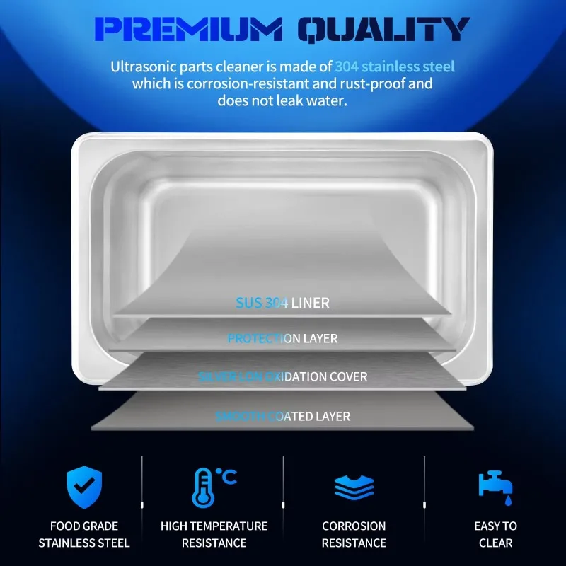 6L Ultrasonic Cleaner for Dental and Jewelry Multipurpose Cleaning 304SUS Liner