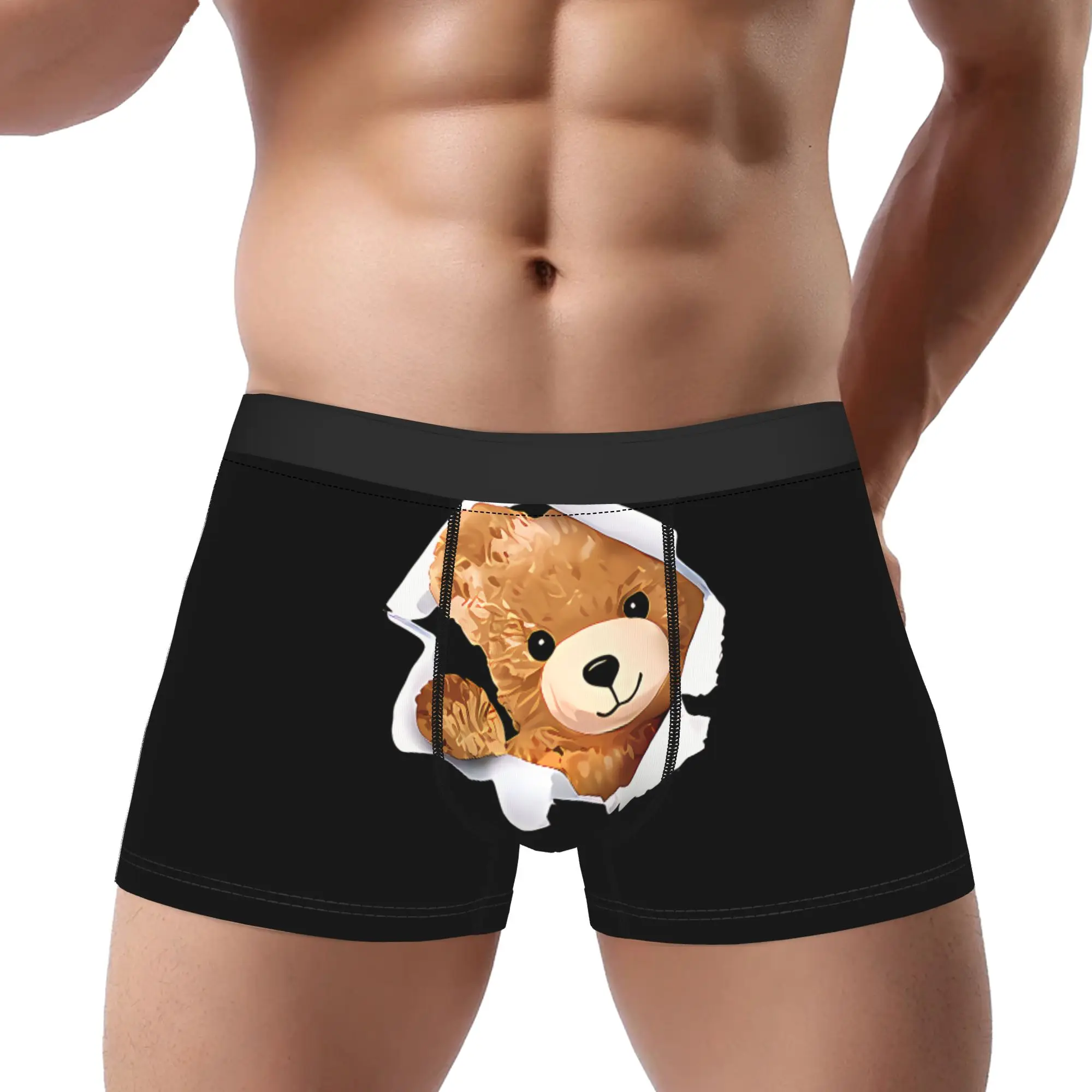 

Drilling Wall Animals Bear Underwear Man Polyester Boxer Briefs Underpants Printed