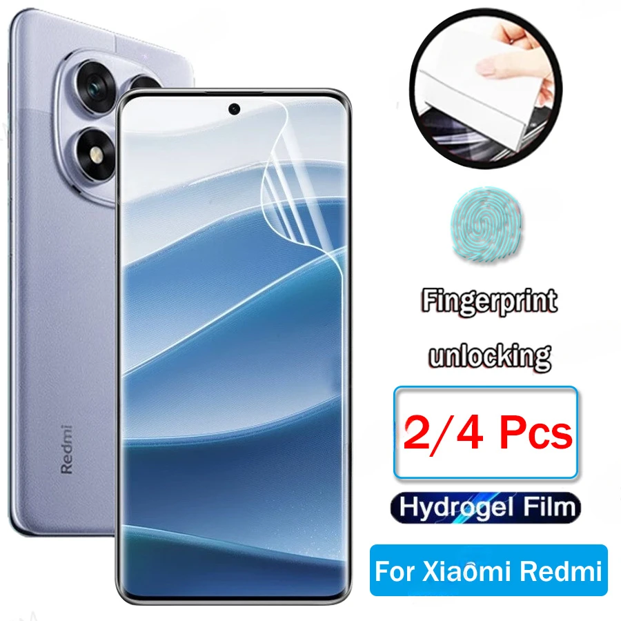 

2/4Pcs Hydrogel Film For Redmi Note 14 Pro Plus 13 12 11 Pro Plus 4G 5G Screen Protector HD Front Film Not Tempered Glass