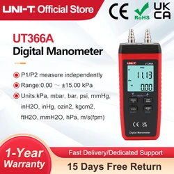 UNI-T Digital Manometer UT366A Air Pressure Gauge Handheld Pressure Differential Detector Pressure Measuring Device