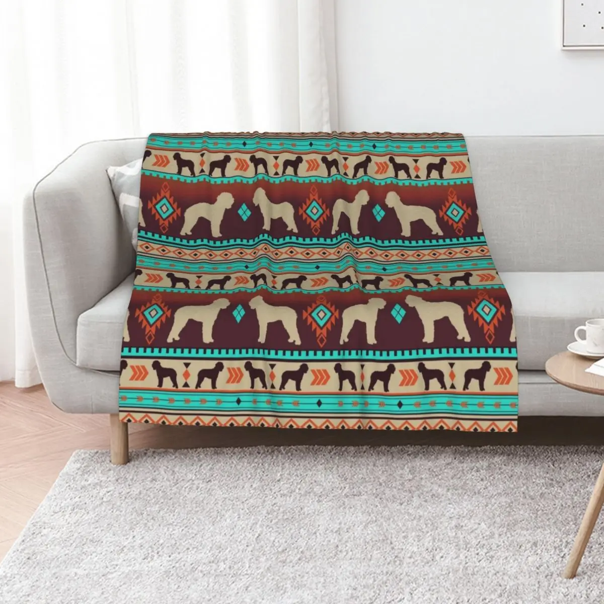 Boho dogs | Lagotto romagnolo sunset Throw Blanket Personalized Gift Baby Nap Blankets For Baby valentine gift ideas Blankets