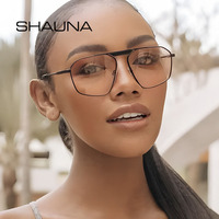 SHAUNA Retro Metal Polygon Square Sunglasses Women Fashion Champagne Shades UV400 Men Sun Glasses
