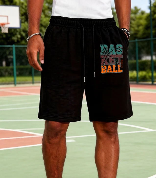 

Basketball Ested 1990 Letter Printing Man Summer Fitness Stretch Shorts Casual Pocket Short Pants Sport Street Unisex Bottoms