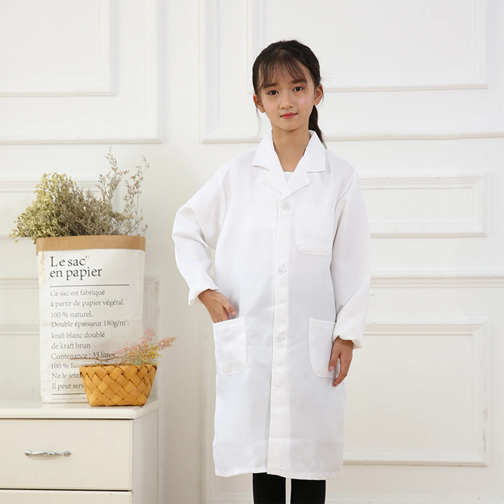 Children Doctor Cosplay Lab Coat Help Kids Learn Doctor Cosplay Coat for Halloween Cosplay Parties