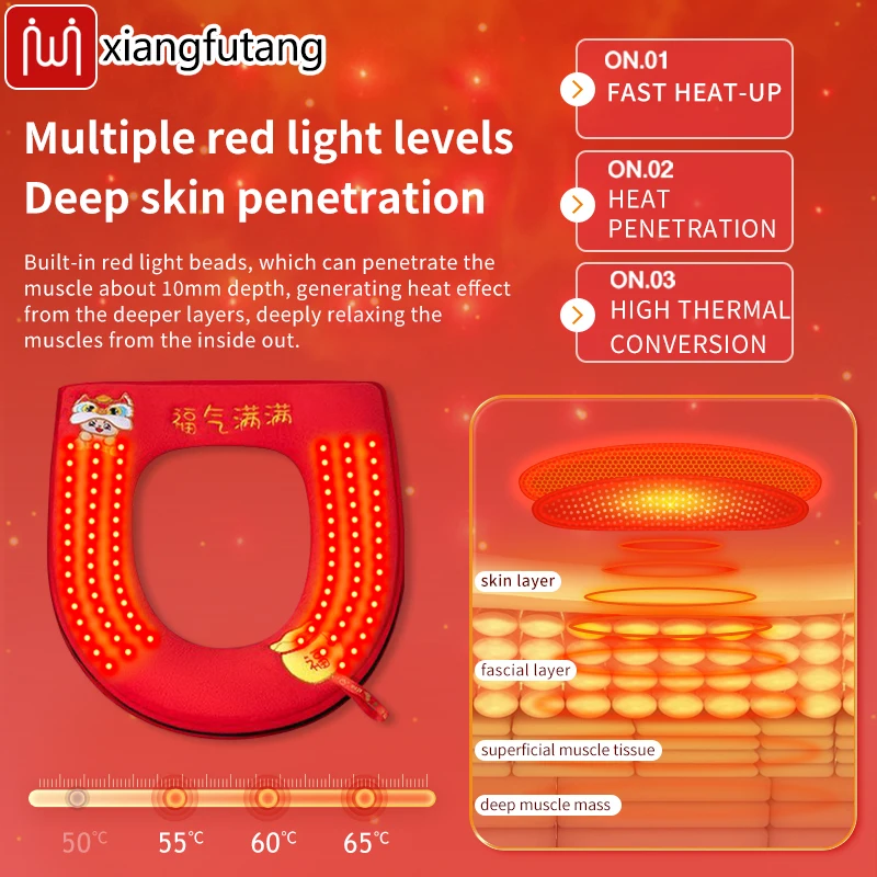 Asiento de Inodoro con Calefacción y 3 Ajustes de Temperatura, Asiento Calefactable, Inodoro Alargado, Función de Bidé con Agua Fría, Cierre Lento