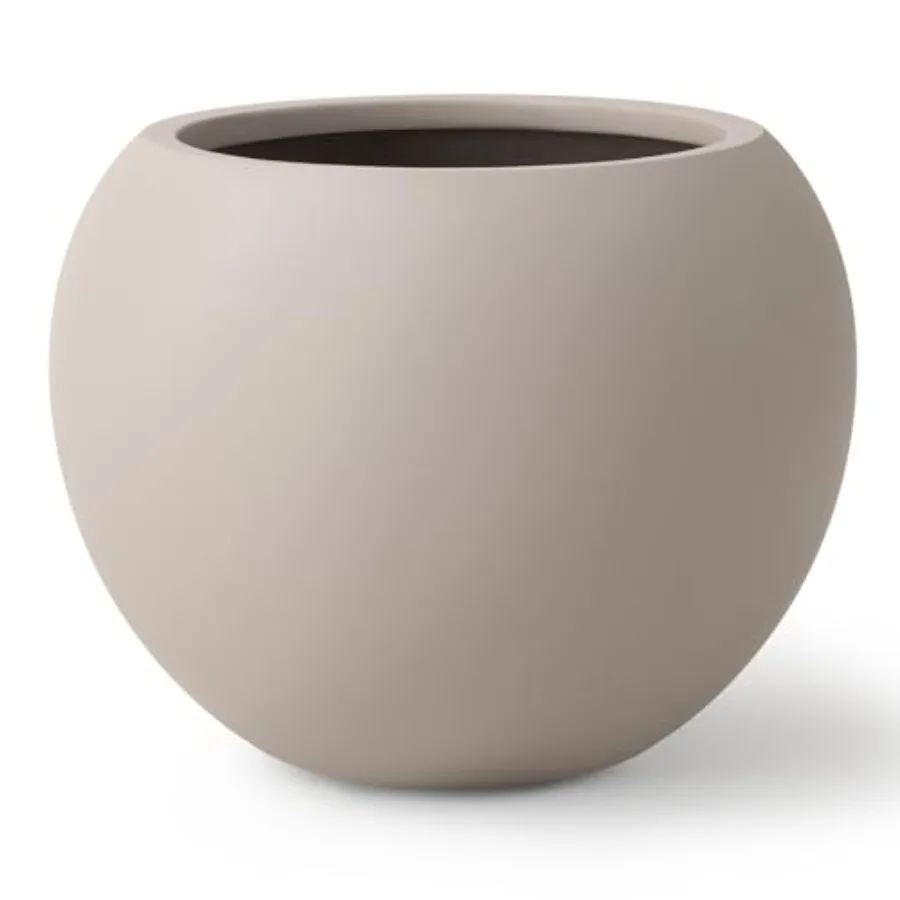 

9.7 H x 12 D Premium Globo Fiberstone Round Planter with Drainage Hole Smooth Finishes Weather Resistant for Indoor and Outdoor