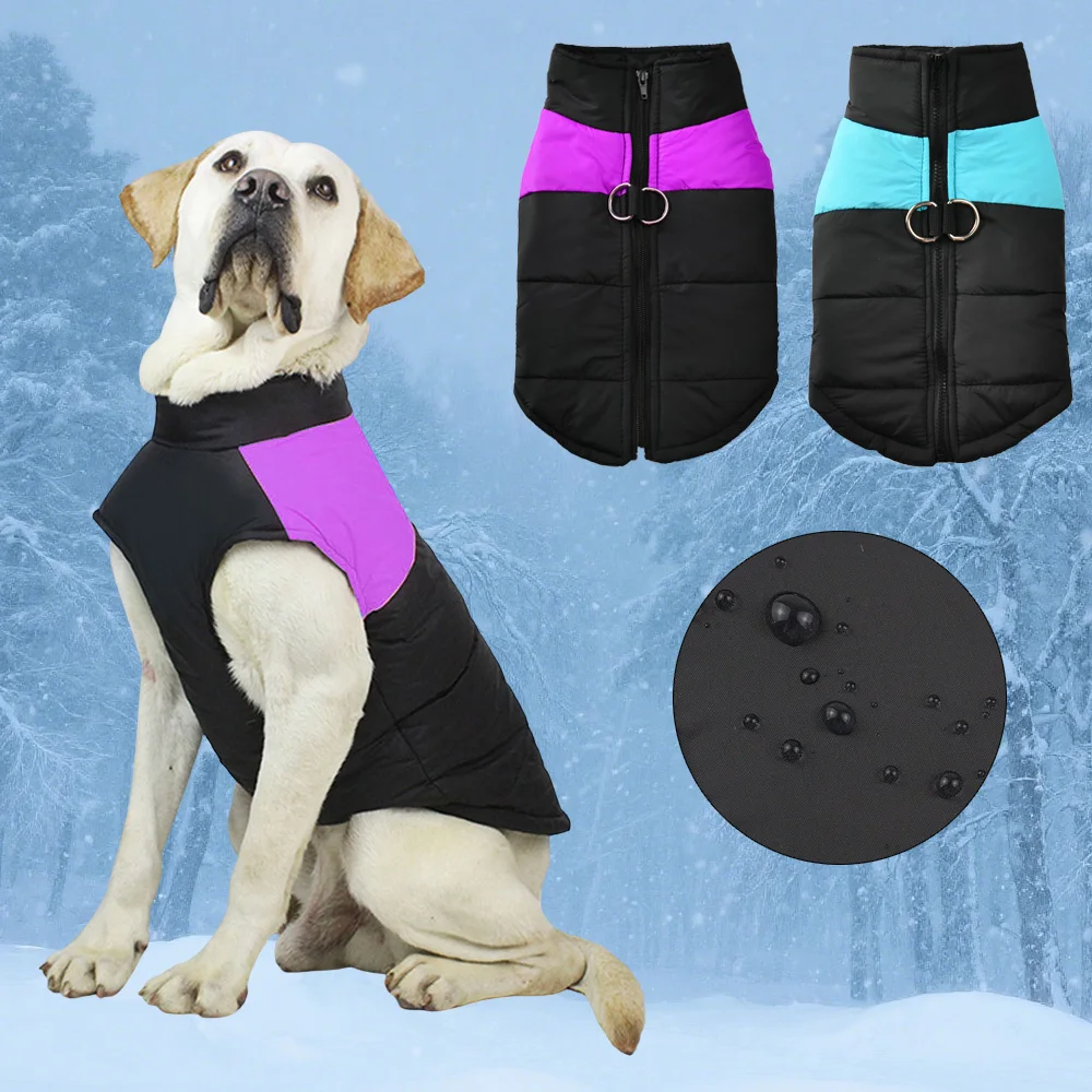Waterproof Hiking Pet Dog Coat Vest For Small Large Dogs Winter Warm Puppy Clothes with D-ring Camping Golden Retriever Jacket