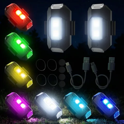 Universal Strobe Light for Motorcycle USB Car Warning Lamp LED Anti-Collision Bike Drone Night Flying Mini Flashing Signal Light