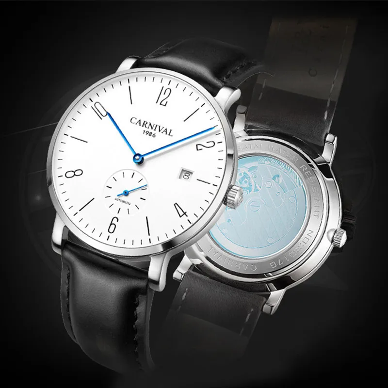 Reloj Mecánico de negocios para Hombre, cronógrafo de pulsera automático, resistente al agua, marca de lujo, Carnaval