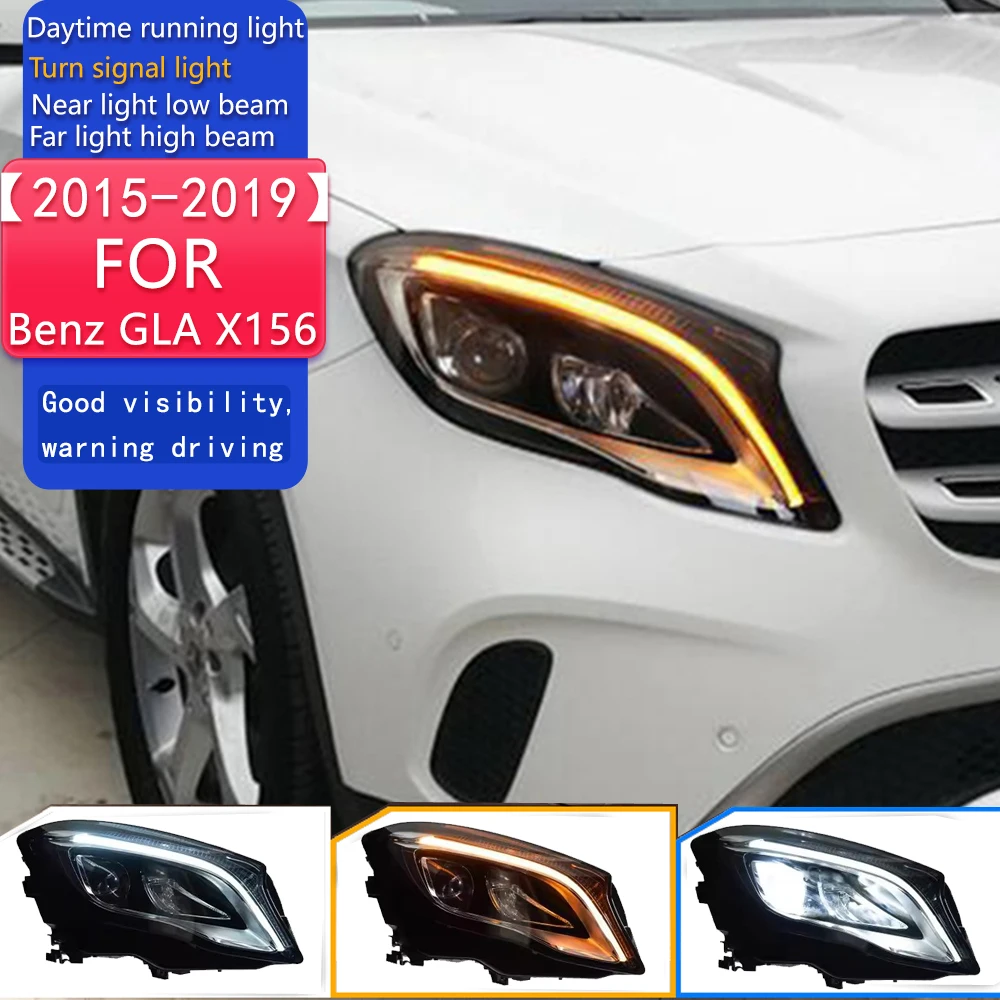 

Car Styling For Benz GLA X156 Headlights 2015-2019 GLA 200 LED Headlight DRL LED Projector Lens GLA300 Automotive Accessories