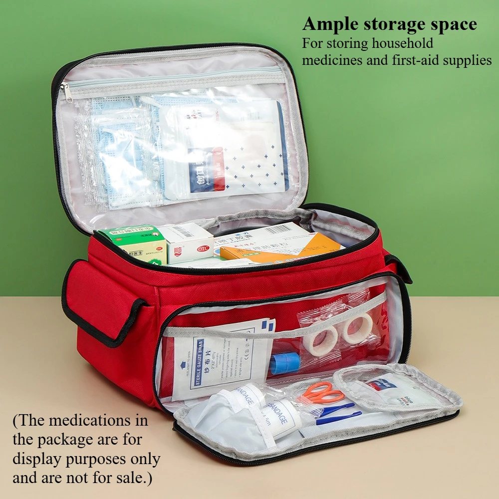Large Capacity Travel Medicine Storage Bag, Portable Emergency Kit, Partition Design, Medical Case, Home First Aid Kit image 2