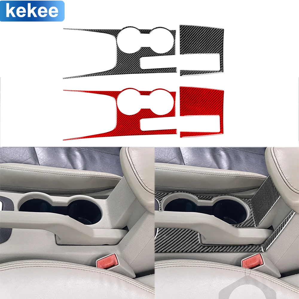 

For Dodge Avenger 2008 2009 2010 Center Gearbox Cup Holder Panel Set Cover Real Carbon Fiber Stickers Car Interior Accessories