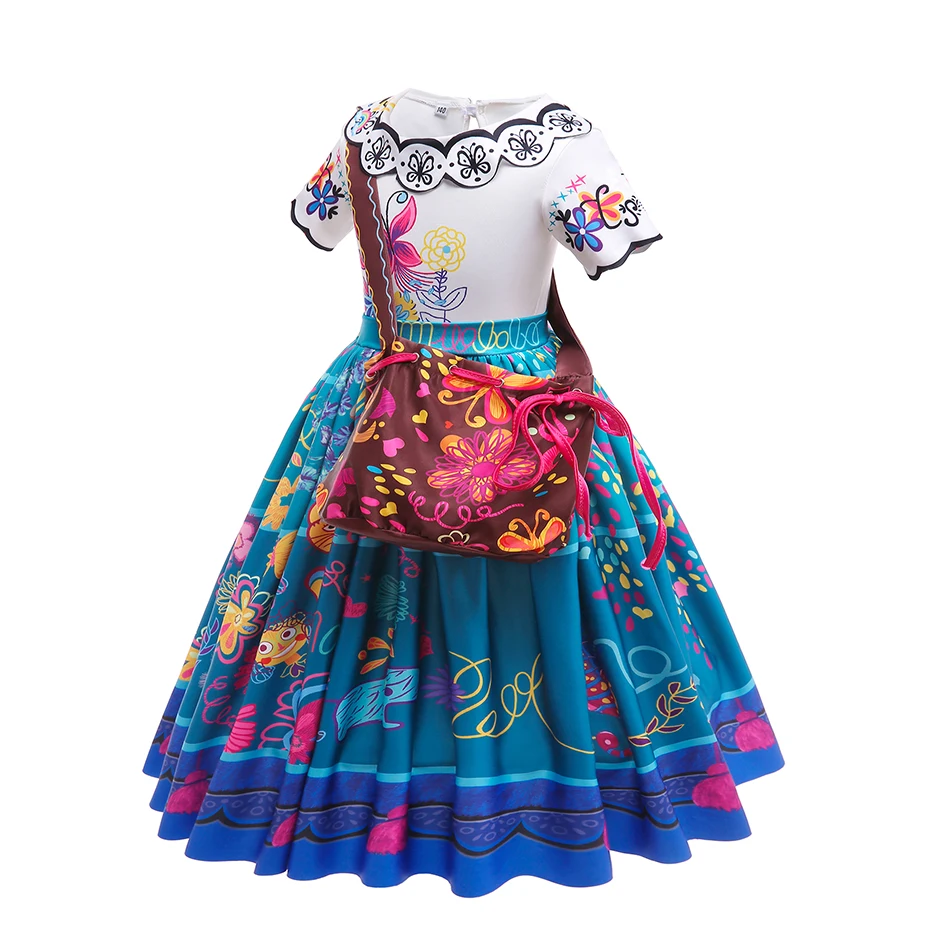Disney Girls Encanto Costume Mirabel Halloween Carnival Princess Mirabel Suit Party Costume Cosplay Kids Vestido 2-10 anni