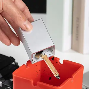 Tragbarer Aschenbecher mit Schlüsselbundschublade Graustütze Edelstahl -Zigarettenschale für Outdoor -Fahrt Content 6 Hauptverkaufsgarten Aschenbecher - №6