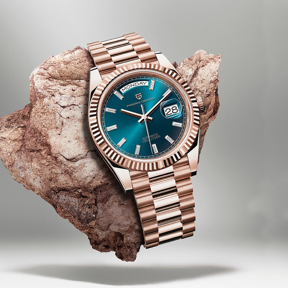 2025 جديد PAGANI DESIGN DD36 ساعات رجالية ذهبية وردية ساعة أوتوماتيكية للرجال ساعة يد ميكانيكية فاخرة AR الياقوت مقاوم للماء