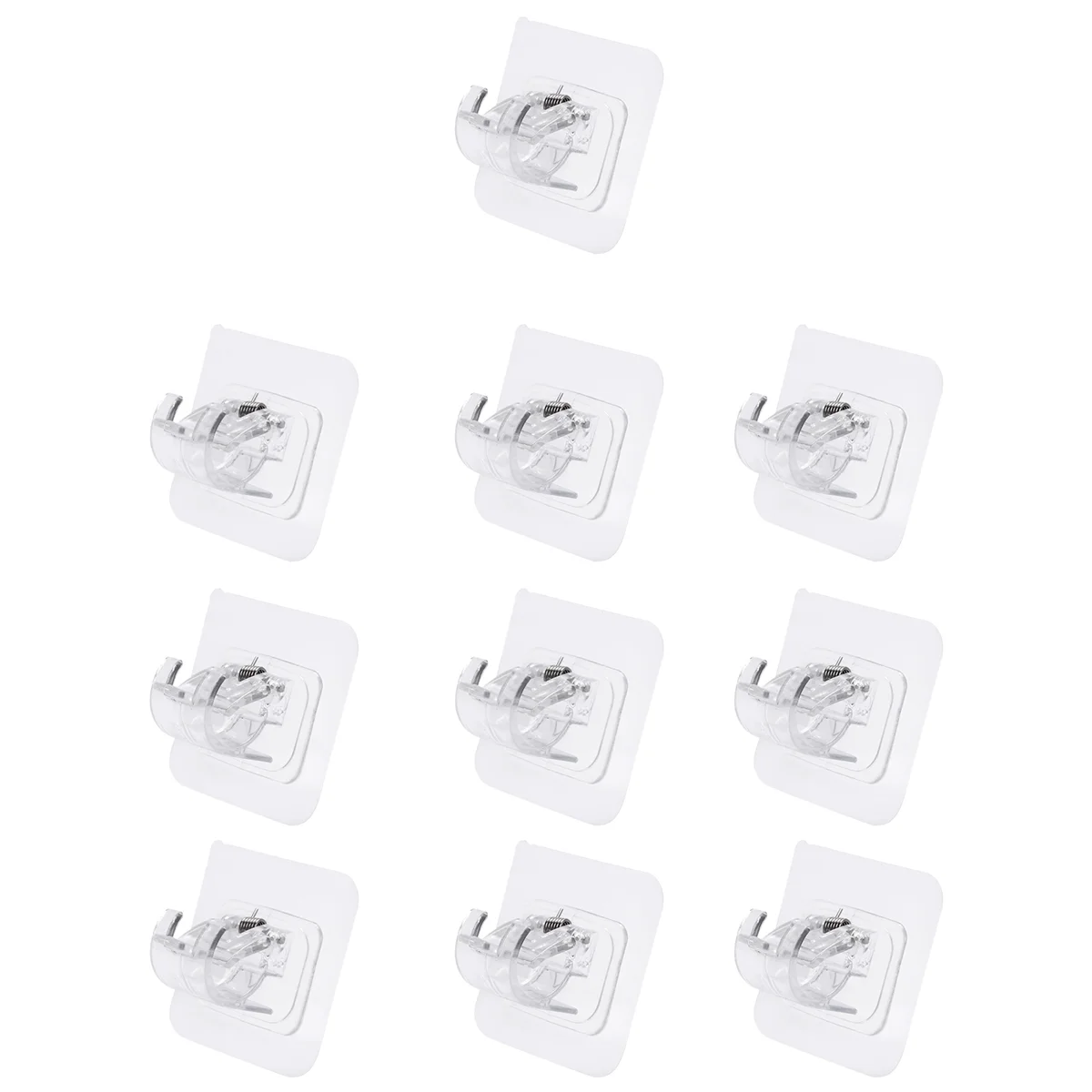 10PCS Self Adhesive Curtain Rod Holders No Drill Curtain Rods Brackets No Drilling Nail Free Adjustable Hooks -2