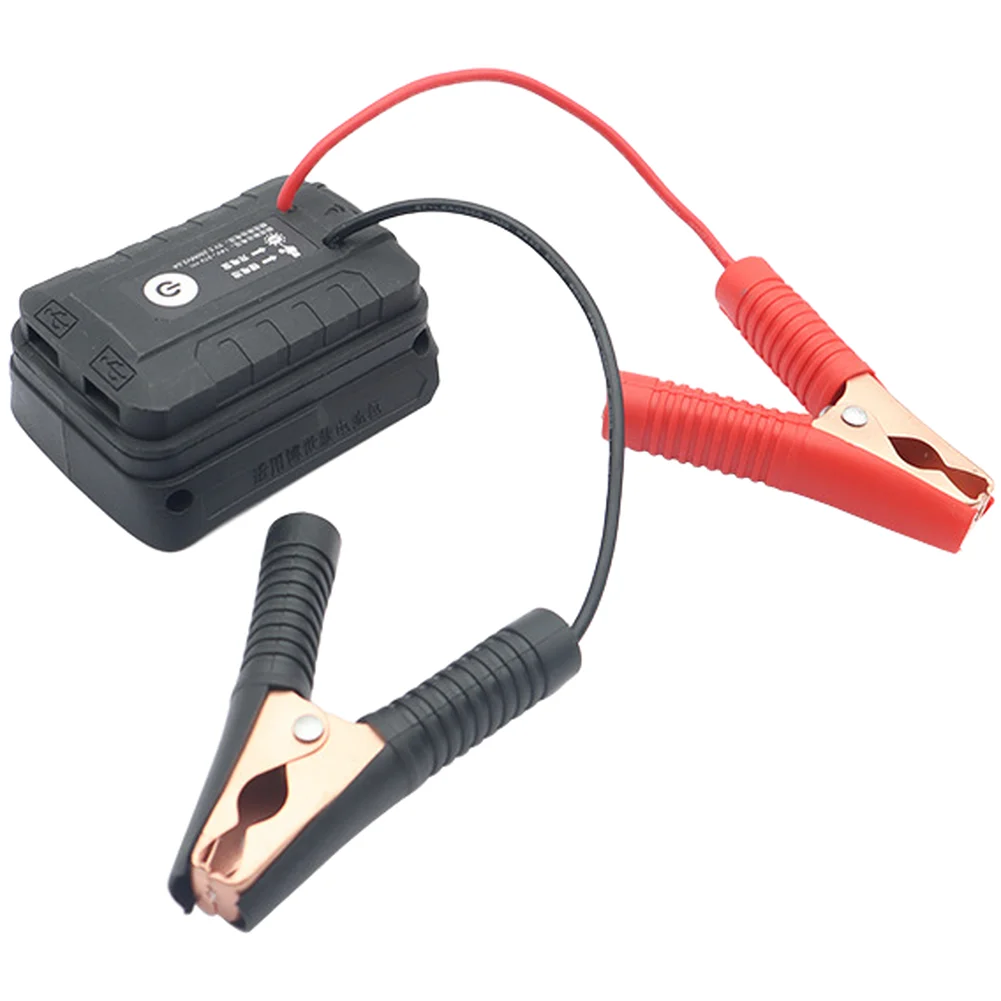 Car Replacement Adapter Using Power Tool Packs for Temporary Starting Power Without Dedicated Jump Starter Units