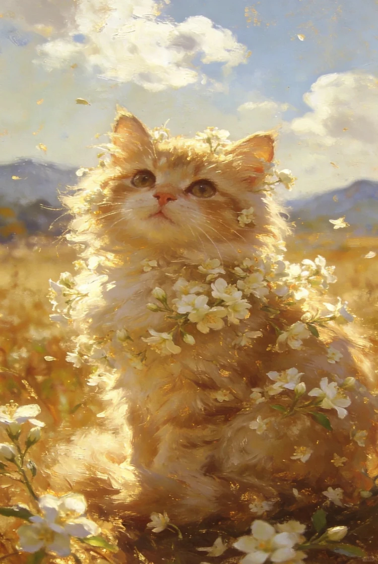 

500/1000 PCS Jigsaw Puzzle Animal Landscape Cat with White Flowers Educational Toy for Kids Children 's Games Christmas Gift