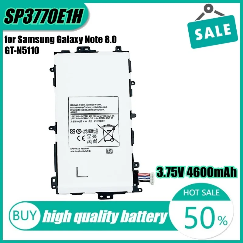 

3.75V 17.25Wh 4600mAh SP3770E1H Battery for Samsung Galaxy Note 8.0 GT-N5110 N5100 Tablet