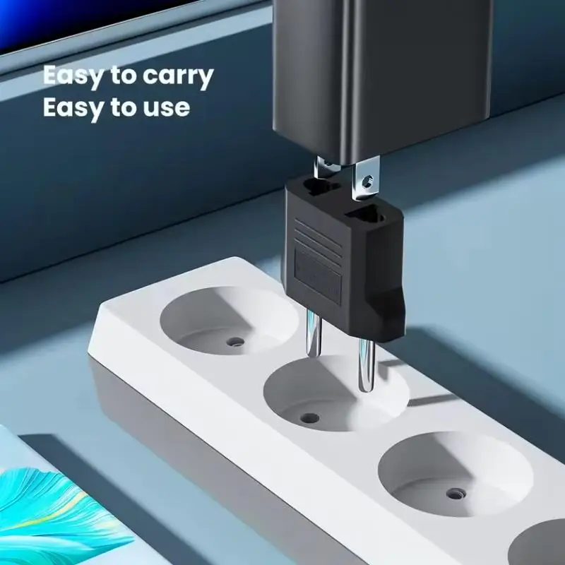 3/5Pcs Travel US To EU Plug Adapter Converter 4.0/4.8mm Compatible American China Korean To European Power Socket Adapter
