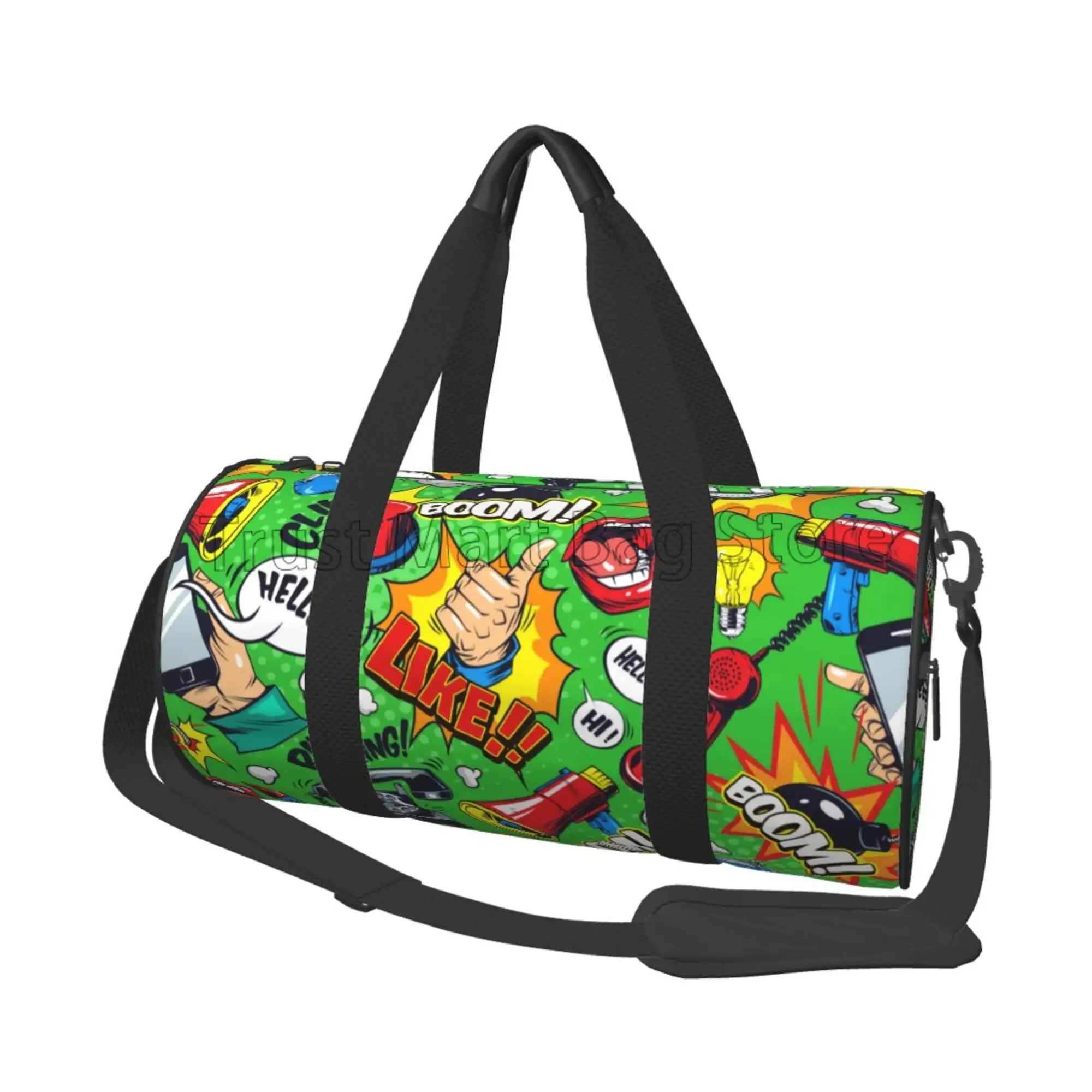 Cool Graffiti Print Travel Duffel Bag Multipurpose Waterproof Durable Handbags Weekender Overnight Bags for Sports Gym Yoga