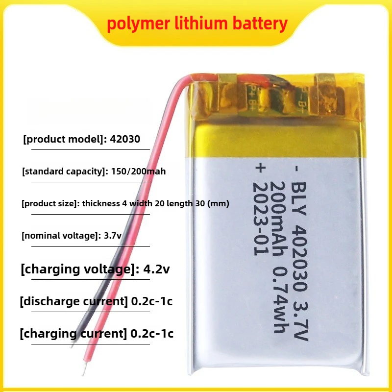 2-10 قطعة يبو 402030 200 مللي أمبير بطارية 3.7 فولت بطاريات ليثيوم أيون بوليمر ليثيوم بو للفرقة الذكية لتحديد المواقع أداة تدريب الحيوانات الأليفة خلية كاميرا الويب #5