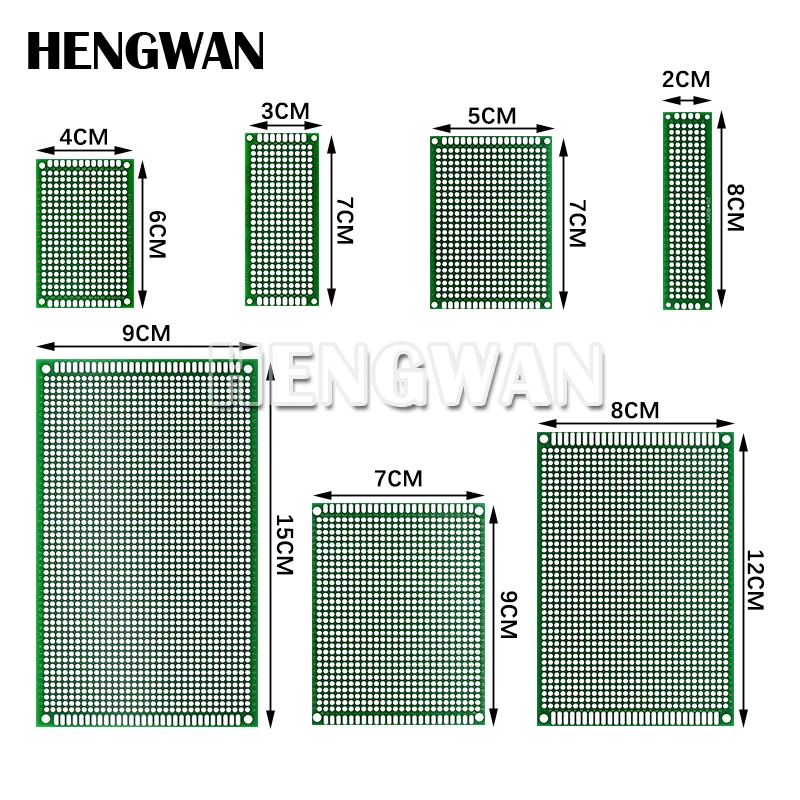 2X8 3X7 4X6 5X7 6X8 7X9 7X10 8X12 9X15cm Double Side Prototype Diy Universal Printed Circuit PCB Board Protoboard 4*6 6*8 5*7