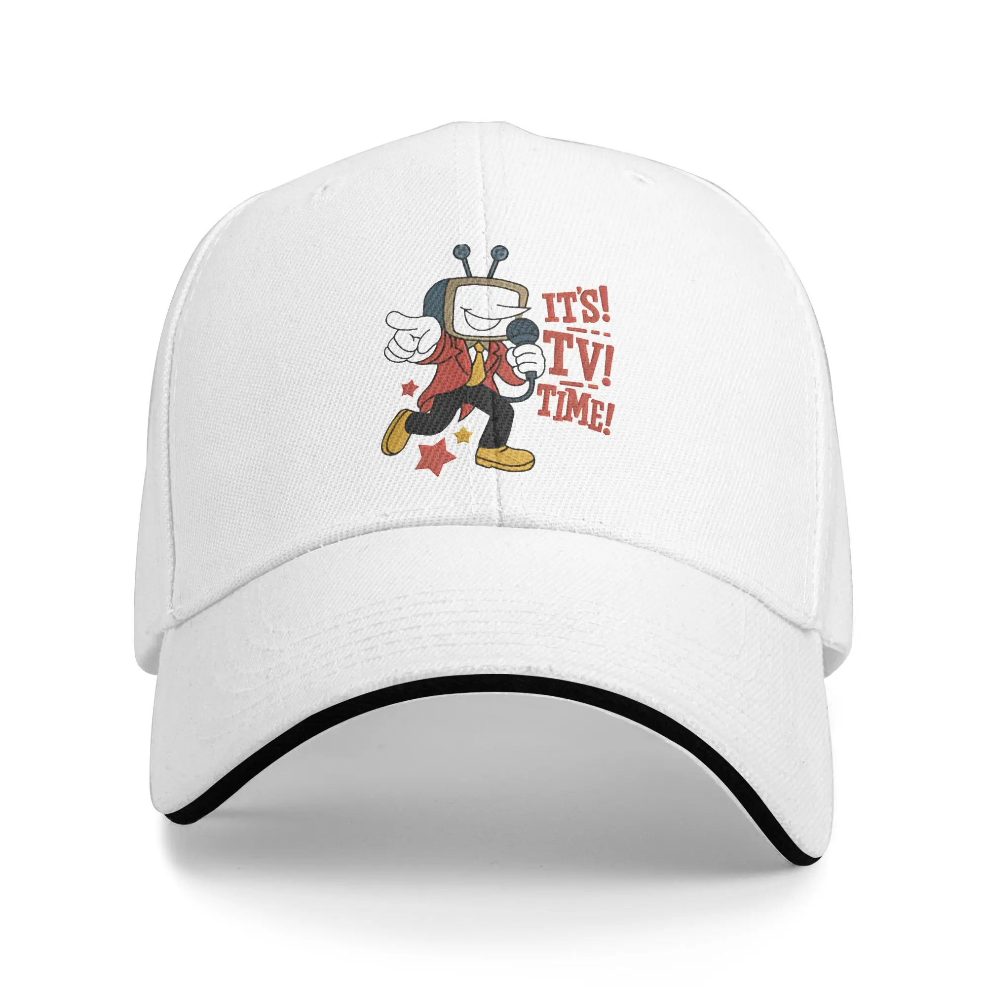 

It's TV Time Game Baseball Caps Retro Tenna Deltarune Sandwich Hat Men Women Adjustable Sun Cap Outdoor