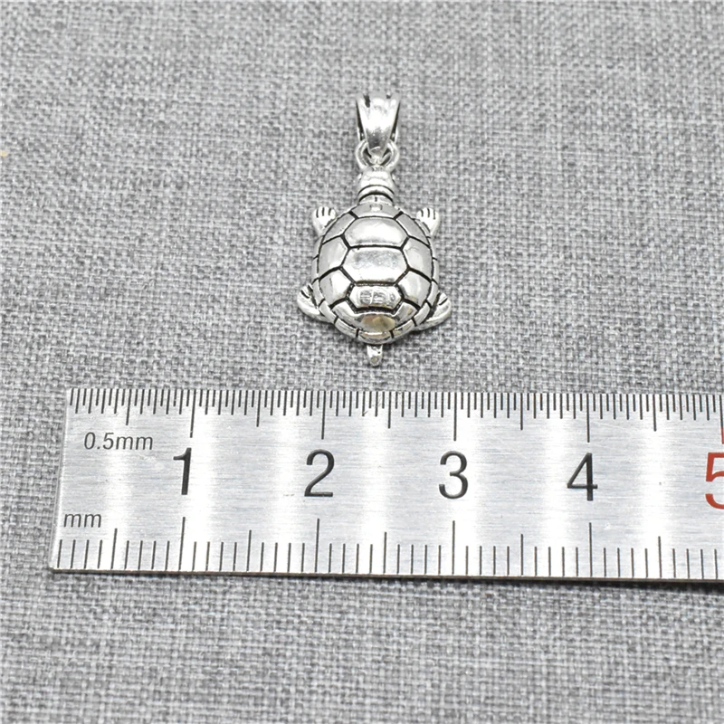 1 Piece Turtle Tortoise Pendant Charm in 925 Sterling Silver for Ocean Necklace and Bracelet Making