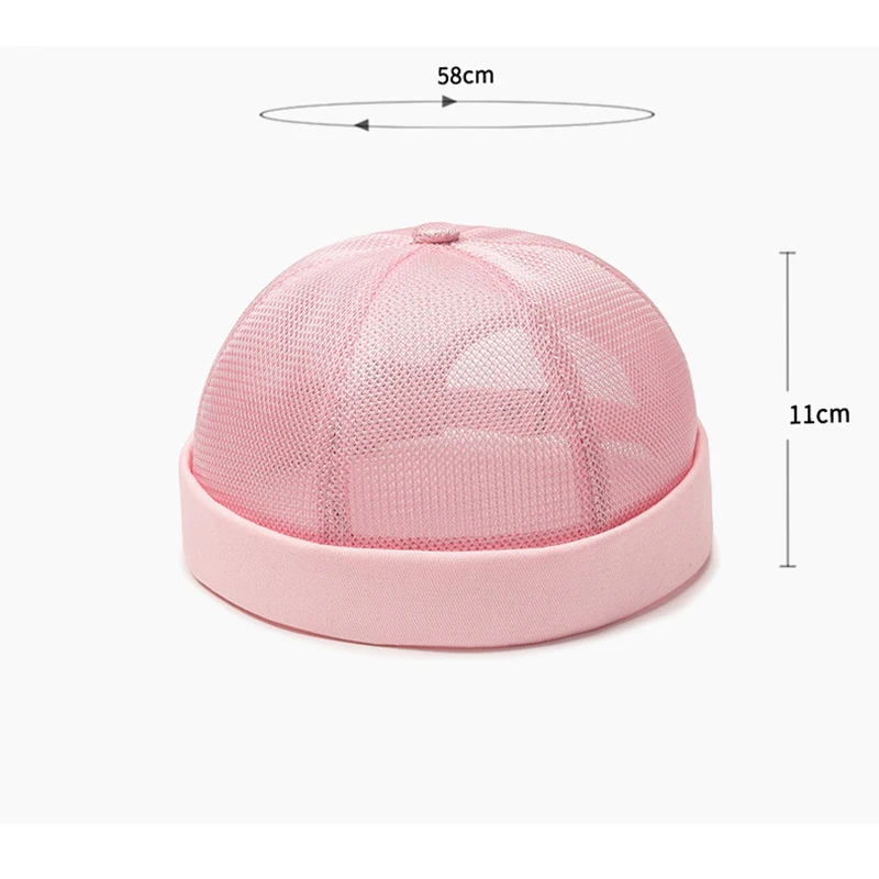 Spring Summer Retro Men Women Skullcap Hat Docker Sailor Mechanic Brimless Street Hip hop Cap Mesh Breathable Casual