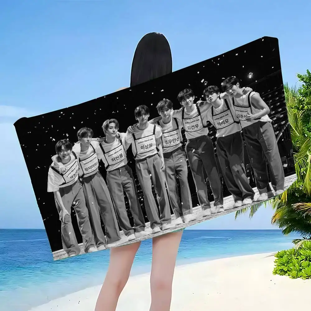 Kpop Group A-Alpha D-Drive O-One Anime Beach Swimming Towel Soft Absorbent Washcloth Children's Gifts for Kids Travel Camping