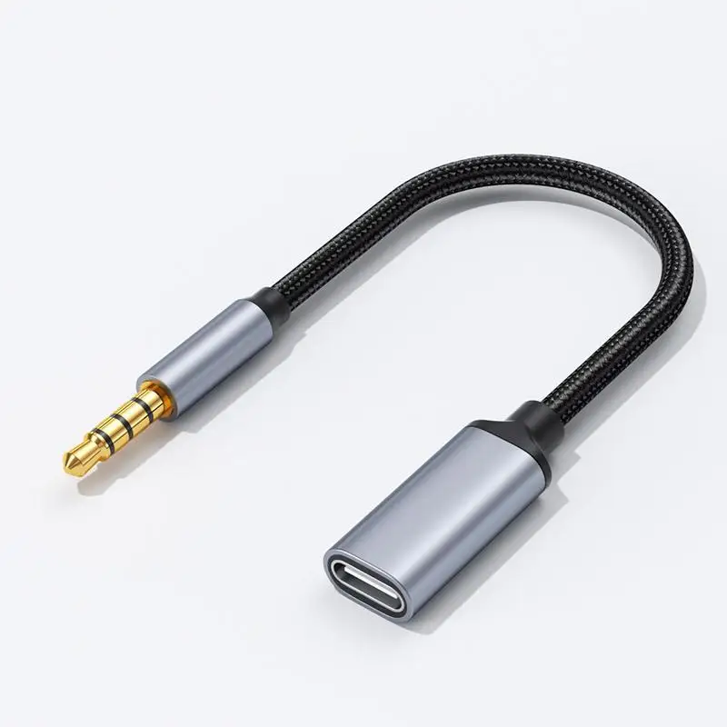 1 قطعة مع كابل منفذ USB C تحويل سماعة ميكروفون 3.5 مللي متر ذكر إلى محول صوت Aux من النوع C #1