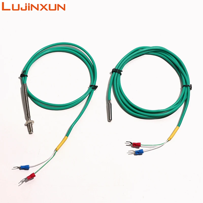 LUJINXUN K Type M6 Screw Thermocouple 5x30 Stainless Steel Probe High temperature 0-200C Resistance Silicone Flexible Wire 1pc