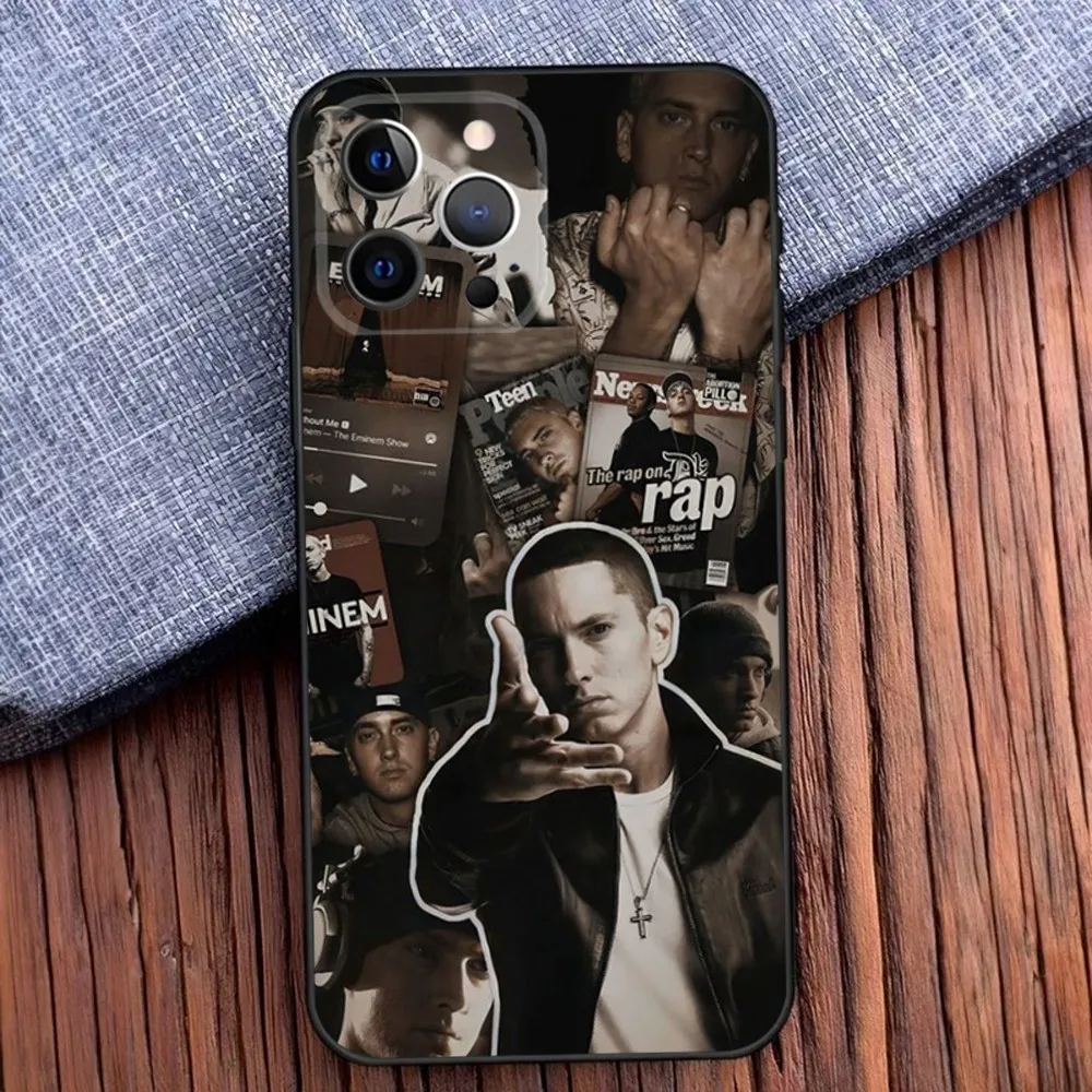 Hiphop Slim Shady E-Eminems Phone Case For iPhone 16,15,14,13,12,11,Pro,X,XS,Max,XR,Plus,Mini Soft Black Cover