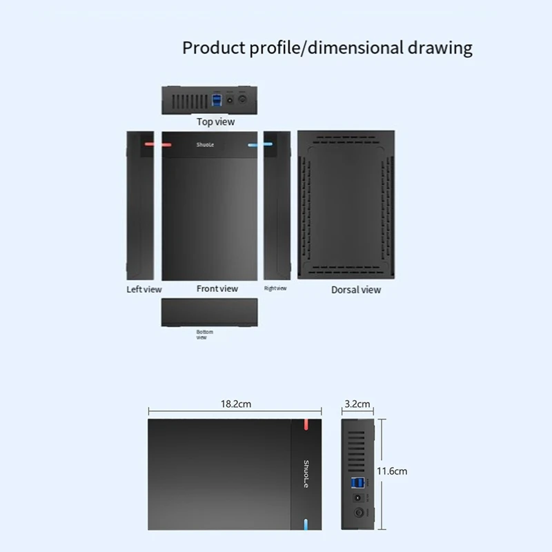 Корпус USB 3.0 для жестких дисков 2,5/3,5 дюймов SATA, чехол для жесткого диска, емкость 10 ТБ, идеально подходит для ПК, ноутбука, вилка стандарта США