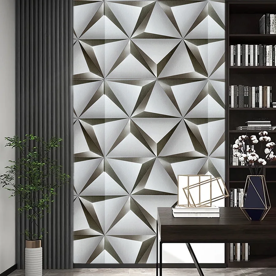 Black Gray Self-adhesive Wallpaper for Dining Room Living Room Bedroom Home Decoration TV Background PVC Self-adhesive Wallpaper