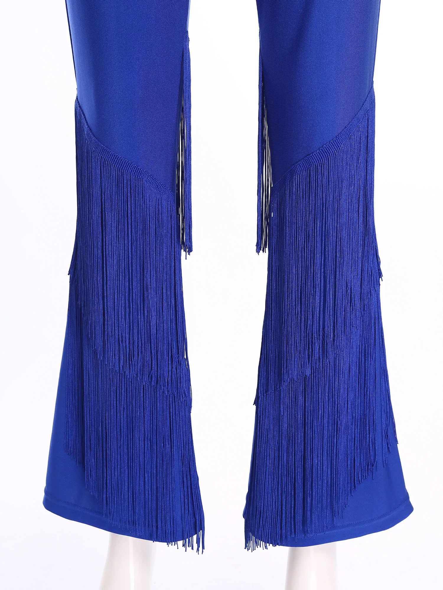 Vrouwen Latin Dance Lyrische Lof Aanbidding Dans Kostuum Broek Elastische Tailleband Tiered Kwastje Uitlopende Broek Jazz Moderne Danskleding