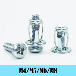 20x Petal Shape Metal Rivet Nut Screw Hexagonal Phillips Bolt Panel License Plate Clamp Lock Curtain Expansion Jack Nut Screws