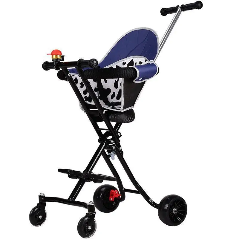 

Children's baby walking artifact installation-free one-click folding anti-rollover, easy to carry four-wheeled baby