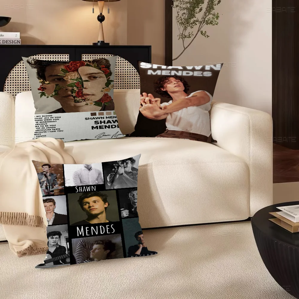 S-Shawn M-Mendes Personalized Picture Text Home Decorative Pillows Household Gifts 45x45cm