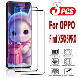 9H Curved Four Sides Glue Tempered Glass For OPPO Find X5 Pro 3Pcs HD Screen Protector Film