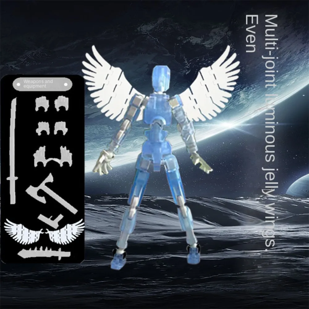 Night Glow Movable Robot Wing Multi-Jointed 3D Printed Mannequin Model Doll Judgement Shapeshift Robot Kids Adults