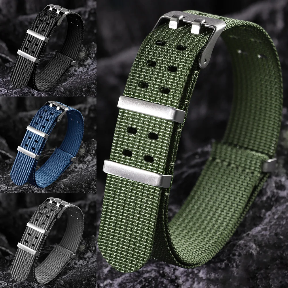 

Double Holes Nylon Watch Band 20mm 22mm Nylon Strap for Omega for Seiko Military Casual Watchband Army Sport Bracelet Replace