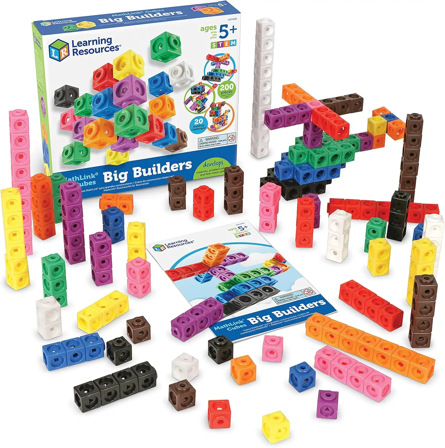

Кубики MathLink Big Builders - развивающие STEM-игрушки для детей, блоки для создания узоров, игры на счет, развитие мелкой моторики, обучение в классе