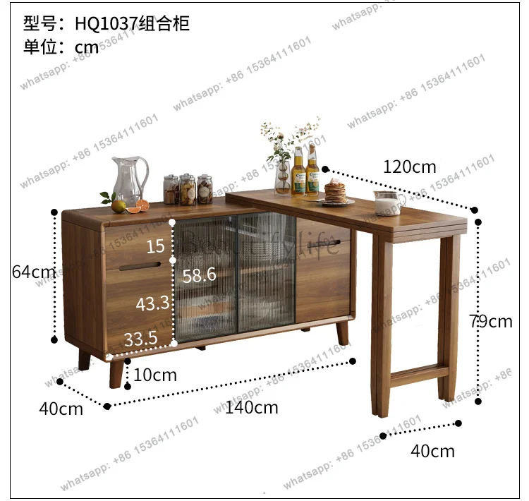 YJ Wooden Insular Dining Tables Coffee Living Room Luxury Folding Dining Tables Italian Design Home Furniture Mesa De Jantar LLD