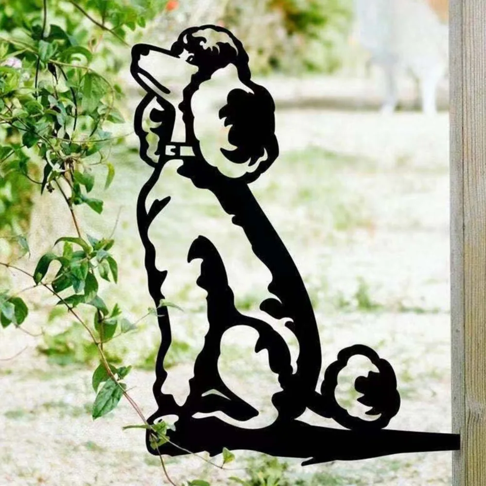 

Силуэт Животное Пудель Украшение Сада Желеное Украшение Внутреннего