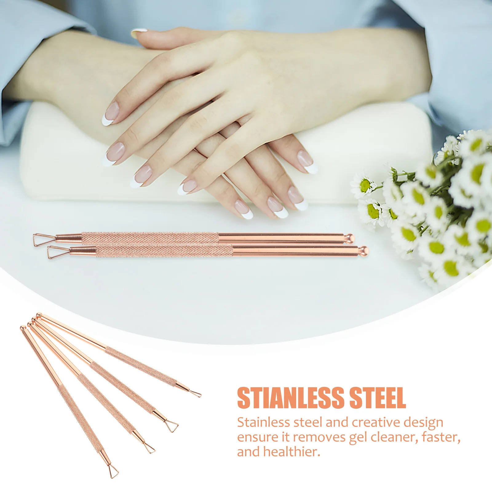 Gel Polish Remover Nail Tools Triangular Design Cuticle Peller Silver Removing