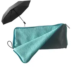 Bolsa de paraguas de chenilla para exteriores, bolsa de almacenamiento con cremallera, superabsorbente, cubierta de paraguas de secado rápido