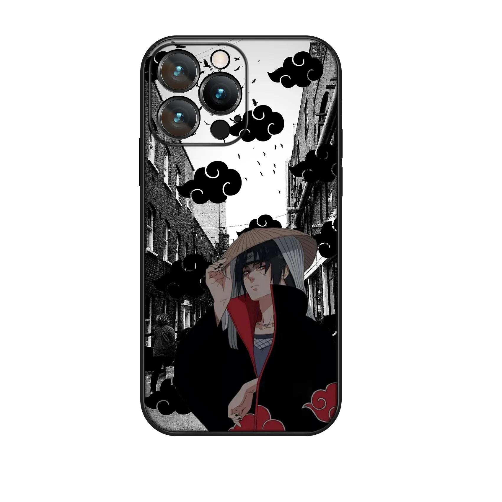 MINISO Anime Uchiha Itachi Tsukuyomi Case for iPhone 16 Pro Max Soft Silicon Cover for iPhone 16 15 14 13 12 11 Pro Max Plus