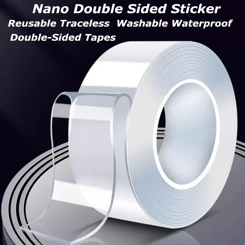 Nano Transparent Self Adhesive Sticker Nano Double Sided Sticker Reusable Traceless  Washable Waterproof Double-Sided Tapes